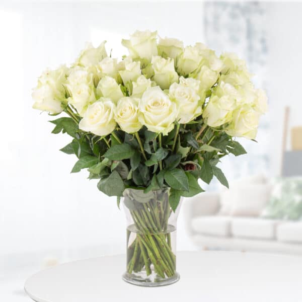 40 Weiße Rosen (40cm)